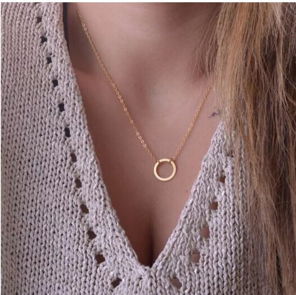 Dainty Ring Gold Pendant Necklace
